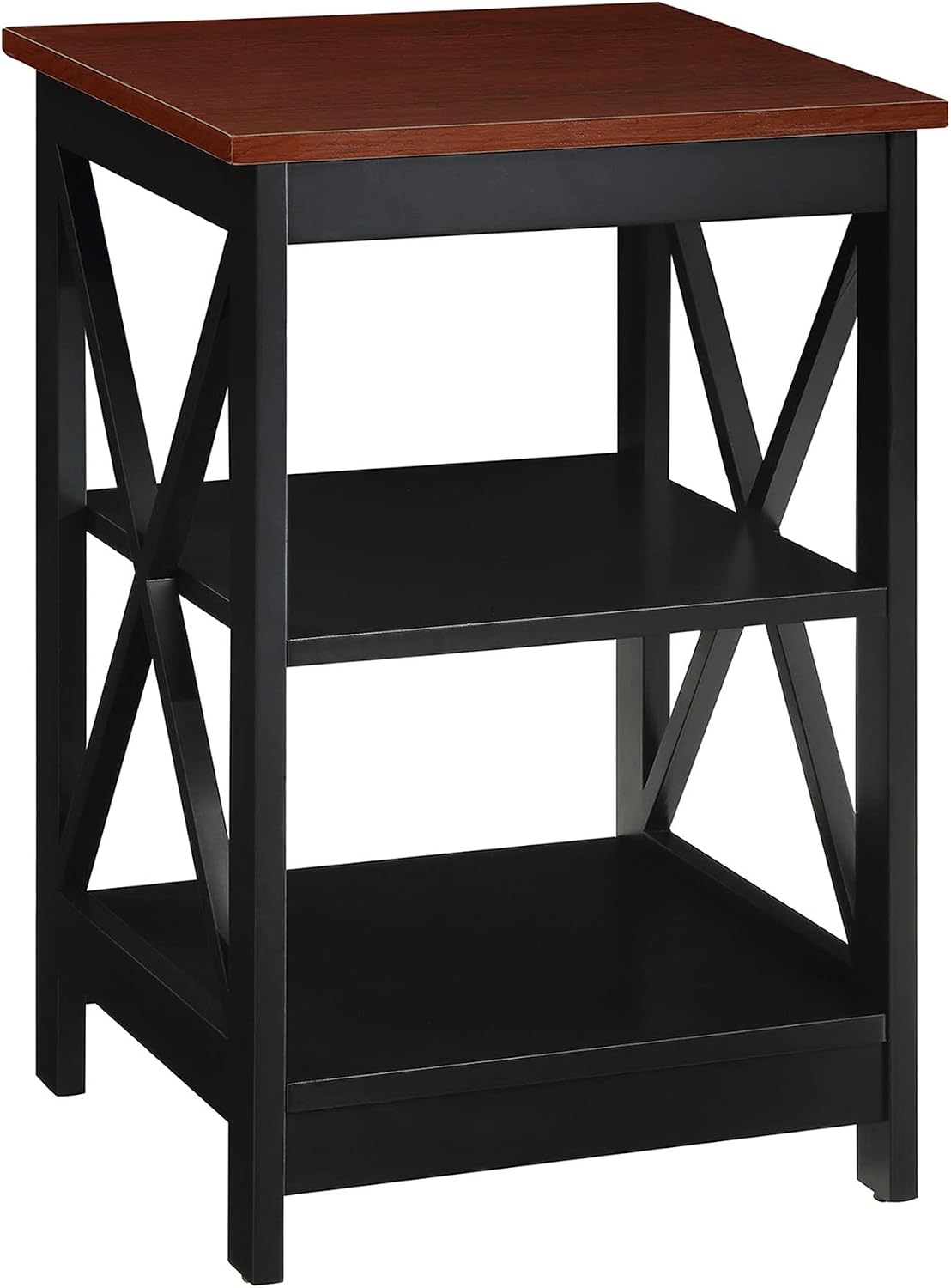 Convenience Concepts Oxford End Table 15.75" - Modern Living Room Table with Storage Shelves, Transitional Nightstand Side Table for Home Decor and Display, Espresso