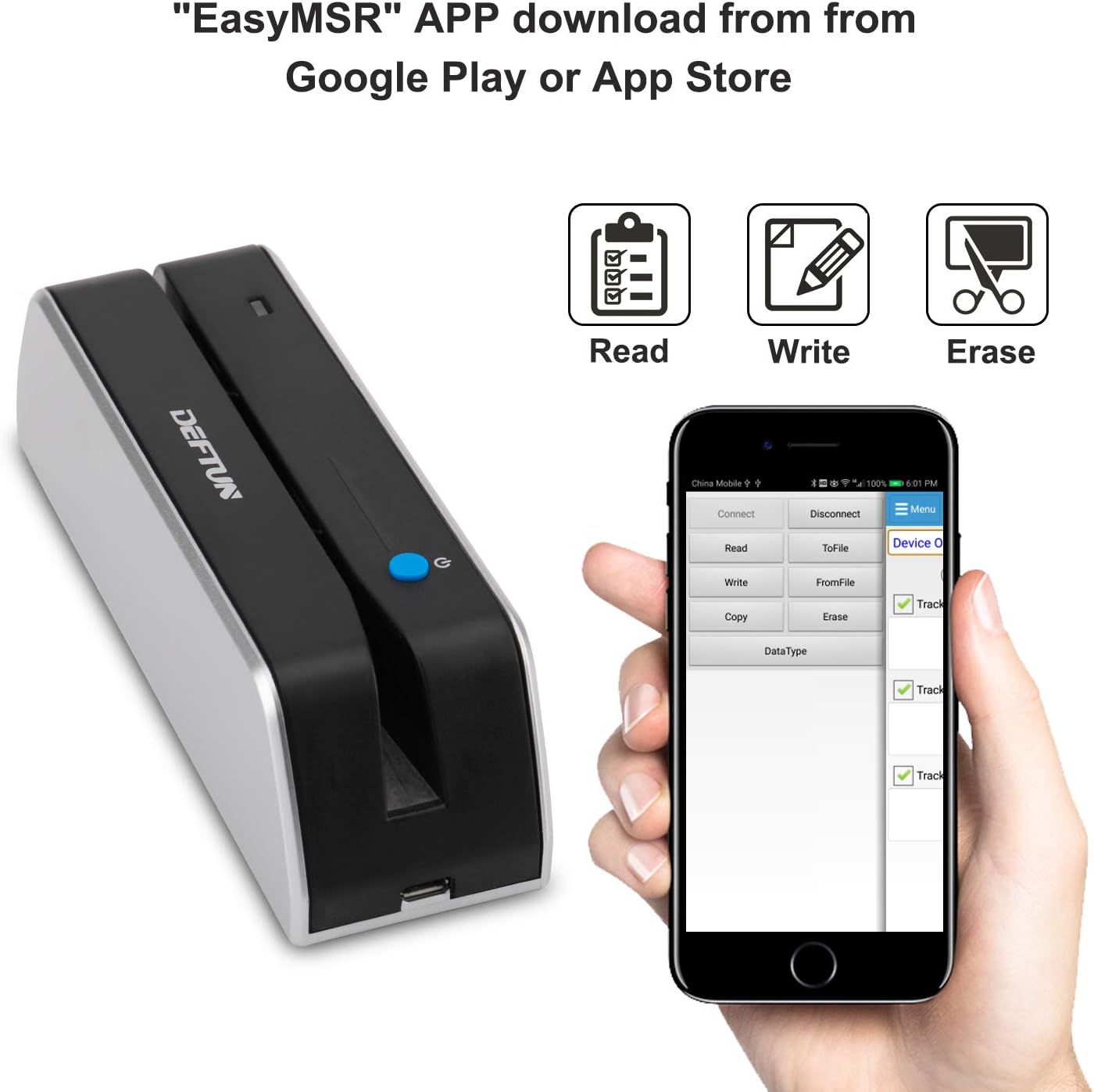 Bluetooth MSR-X6(BT) MSRX6BT Stripe Card Reader Encoder Mini Portable