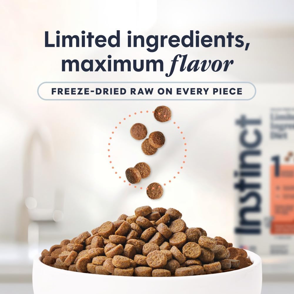 Instinct Limited Ingredient Diet Dry Cat Food, Real Rabbit, 4.5 lb. Bag | Single animal protein and vegetable recipe, raw-coated kibble, farm-raised rabbit, gentle on sensitive stomachs