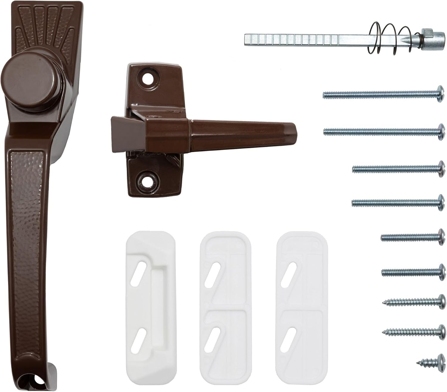 Ideal Security Model 11 Classic Push Button Handle with Latch for Storm Door and Screen Door, Silver
