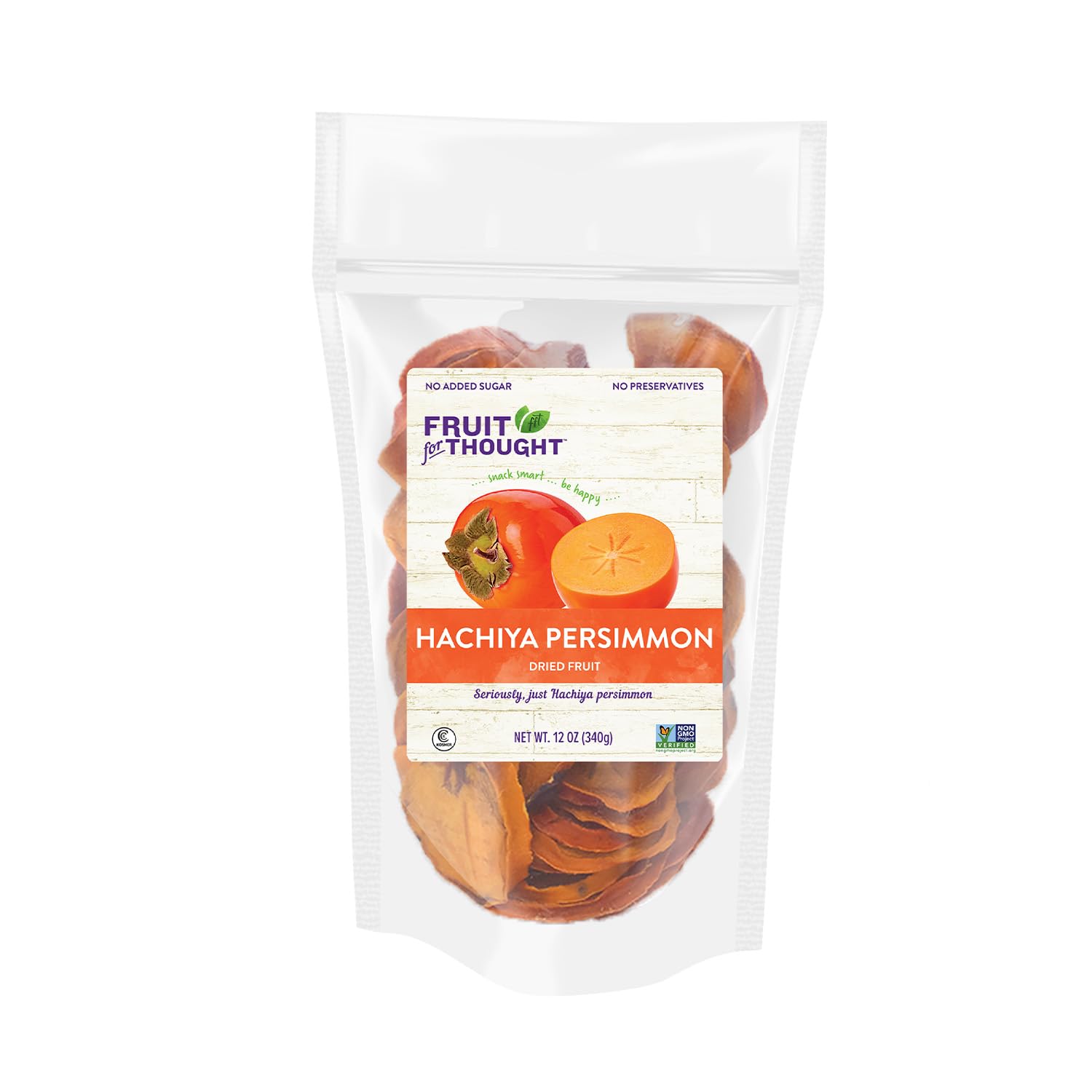 Fruit for Thought Dried Persimmons, No Sugar Added, 12 oz, Pack of 2