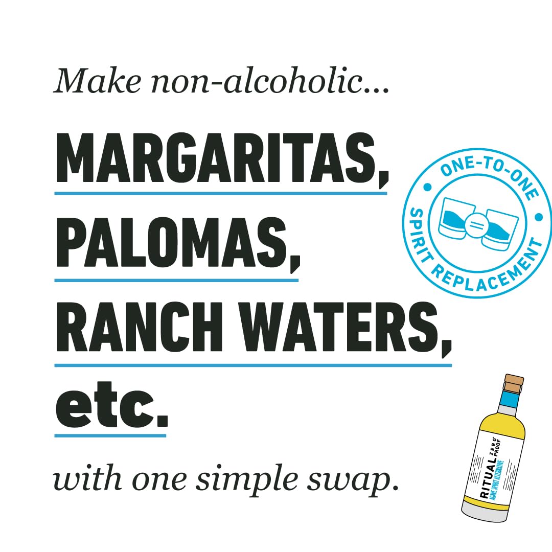 RITUAL ZERO PROOF Agave Spirit Alternative | Award-Winning Non-Alcoholic Spirit | 25.4 Fl Oz (750ml) | Zero Calories | Sustainably Made in USA
