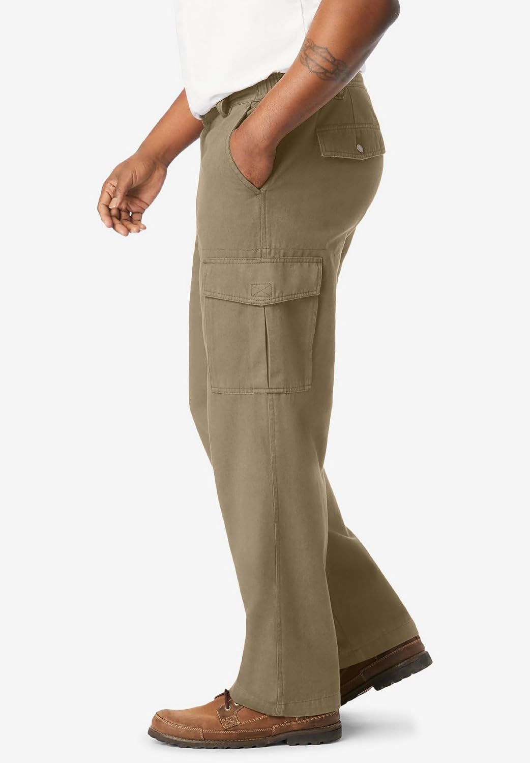 Boulder Creek by Kingsize Men's Big & Tall Renegade Side-Elastic Waist Cargo Pants