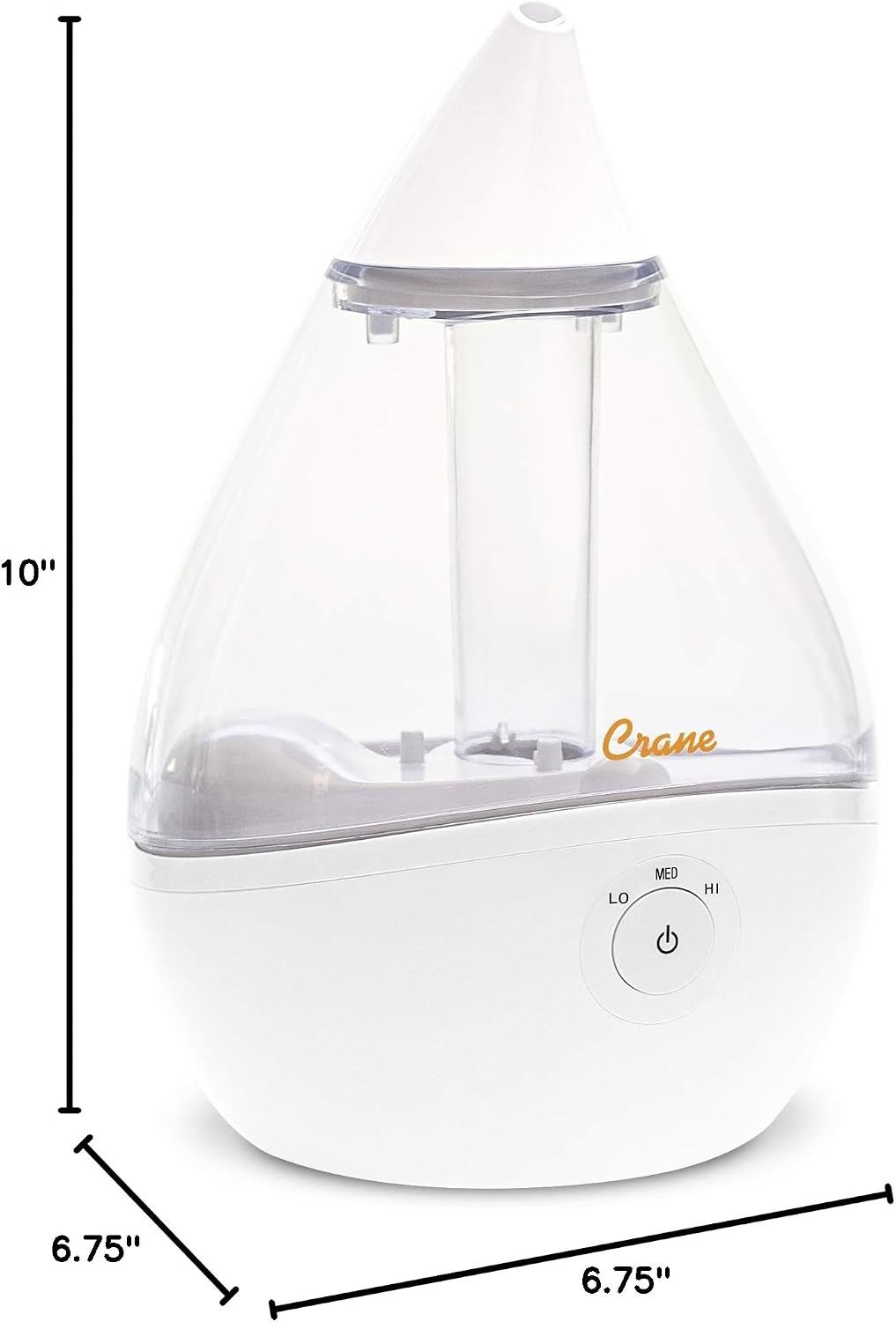 Crane Droplet Ultrasonic Small Air Humidifiers for Bedroom and Office, 0.5 Gallon Cool Mist Humidifier for Plants and Home, Humidifier Filters Optional, Blue and White