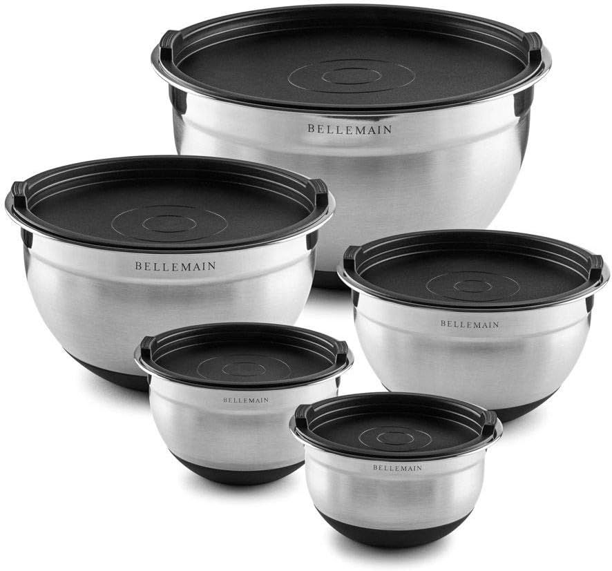 Bellemain Stainless Steel Mixing Bowls with Airtight Lids Set - Set of 5