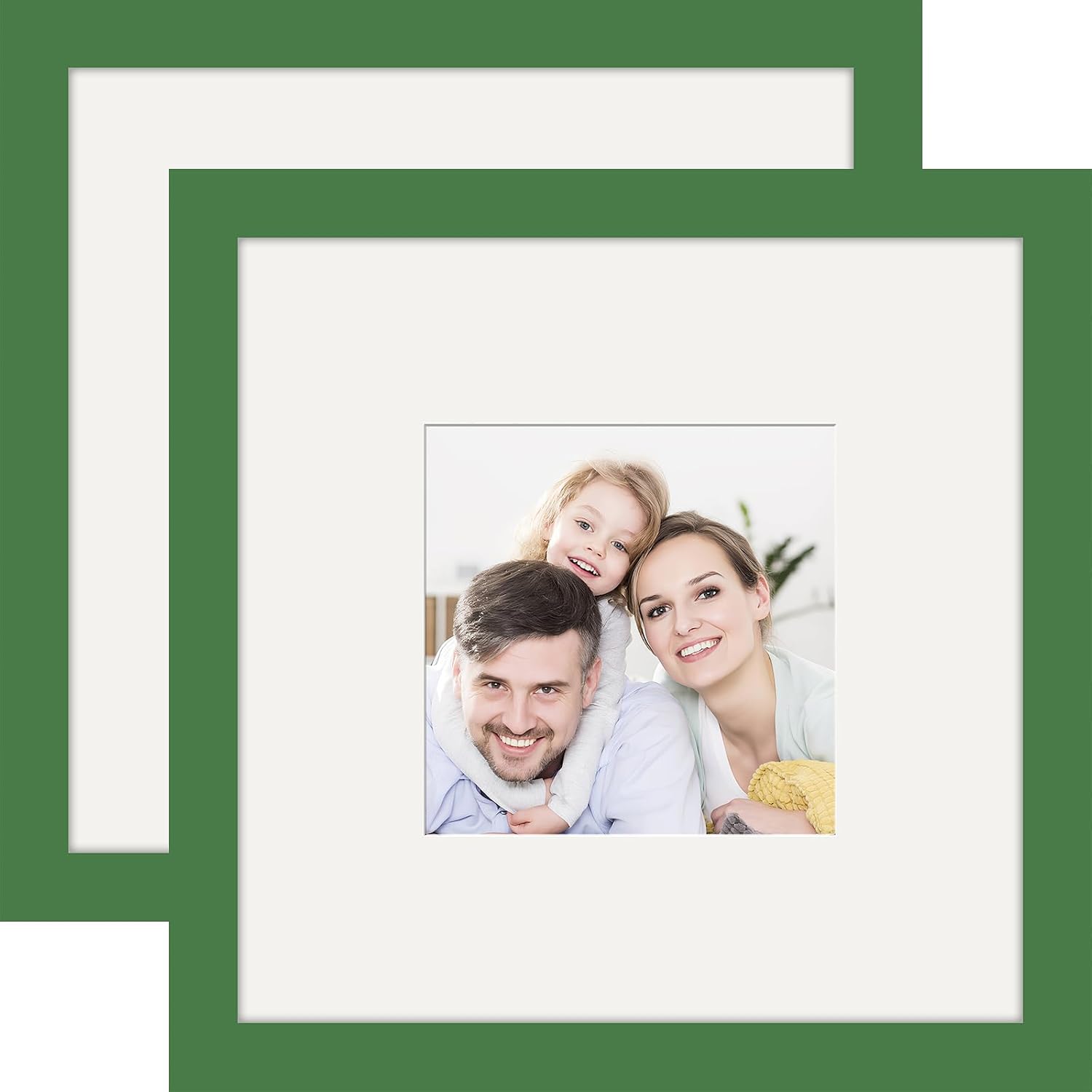 Picture Frames 8x8 2 Pack Made of Solid Wood Black for Wall Mounting and Tabletop Display
