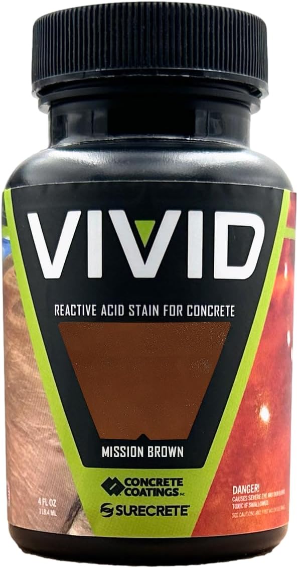 CC Concrete Coatings Vivid Acid Stain for Concrete | Weathered Terracotta | 4 oz Tester