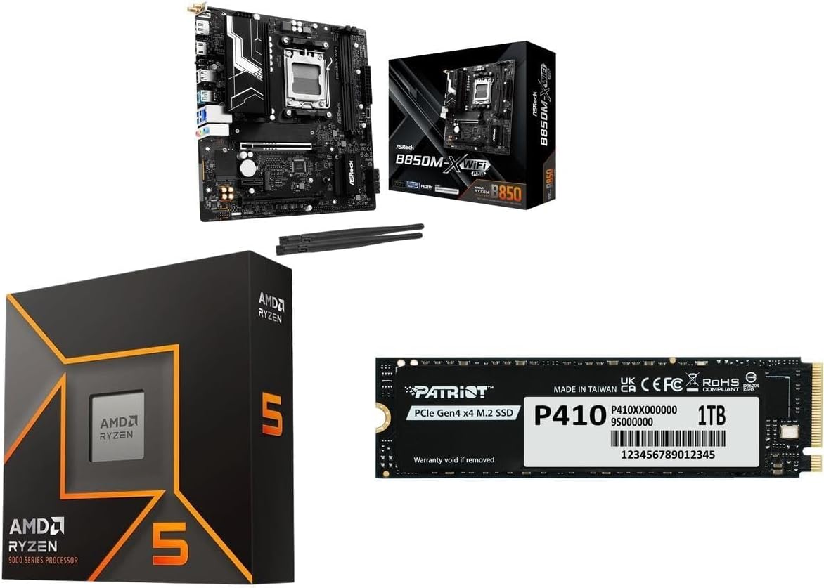 NEWEGG Motherboard CPU Memory Combo - B550M Micro ATX Motherboard Bundle with Ryzen 5 5500 6-Core 3.6 GHz CPU and 16GB (2 x 8GB) 288-Pin PC RAM DDR4 3600 Desktop Memory