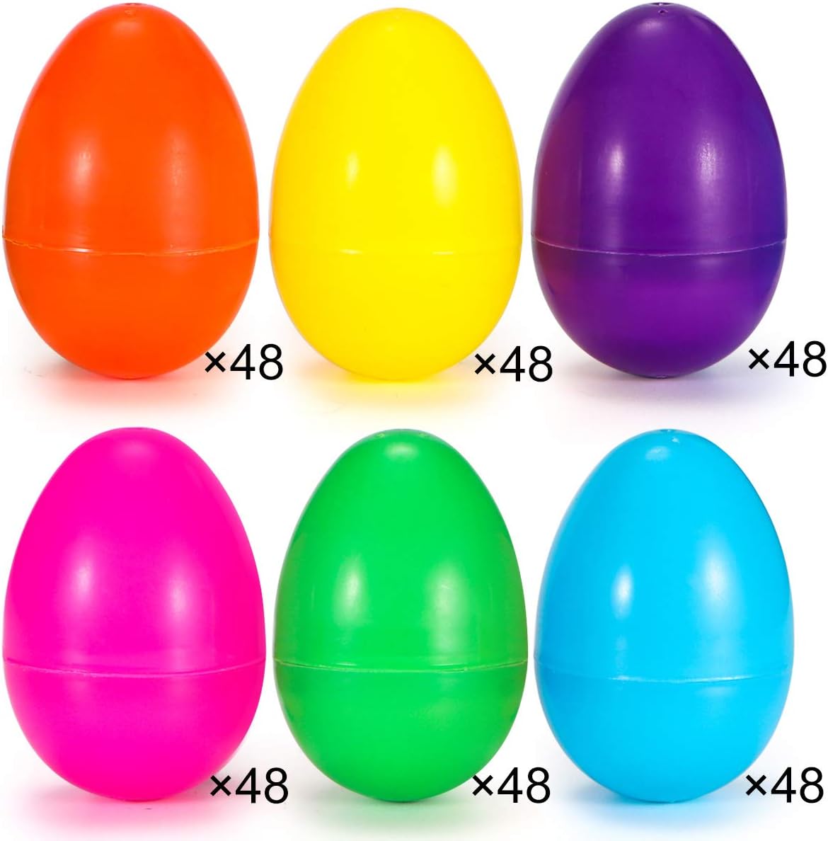 YEAHBEER 288 Easter Eggs -2.36" Bright Colors Plastic Easter Eggs Empty for Easter Hunt, Easter Basket Stuffers, Party Favor, Classroom Prize Supplies