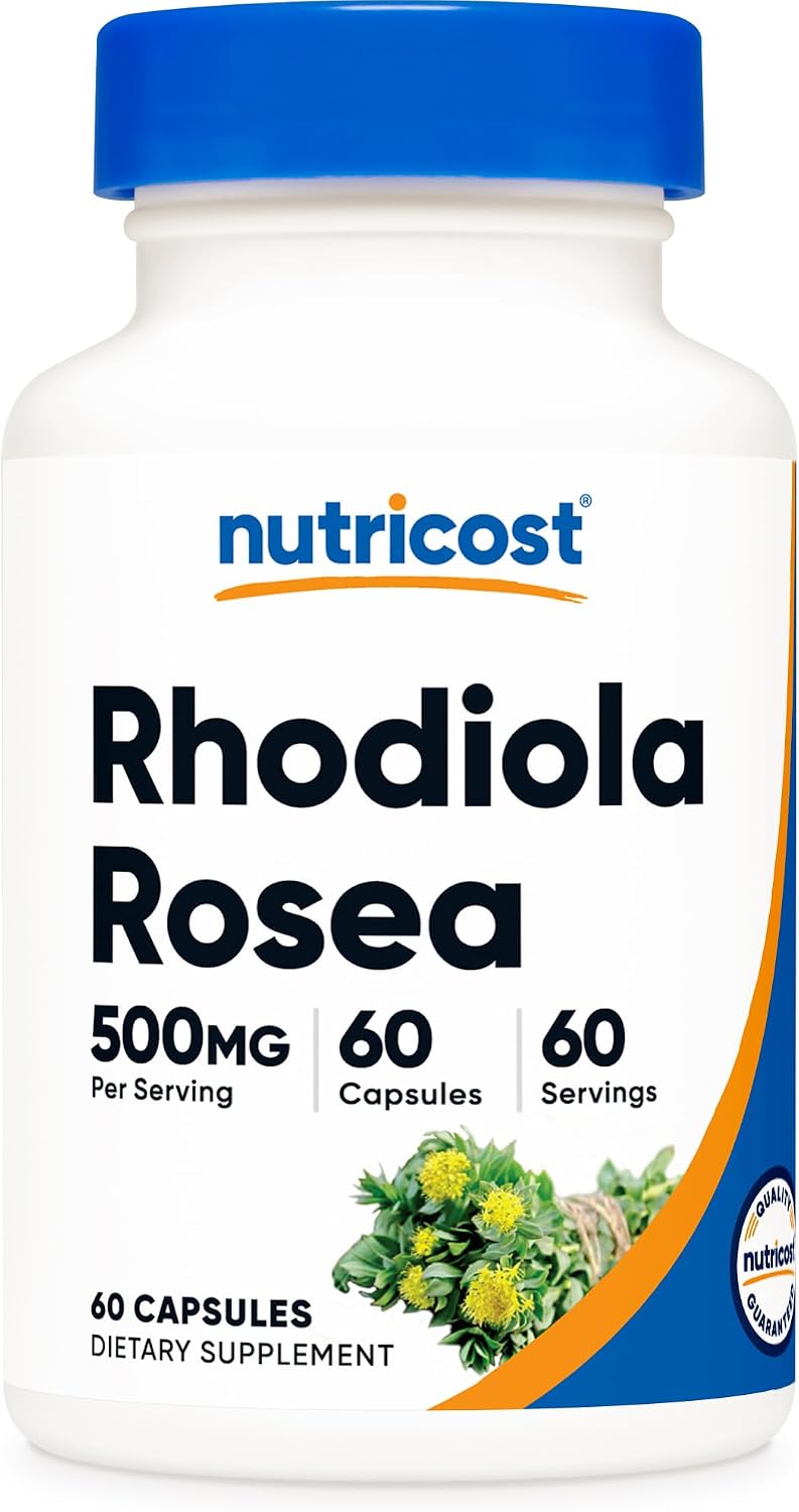 Nutricost Rhodiola Rosea 500mg, 60 Vegetarian Capsules, Gluten-Free | GMO-Free Rhodiola Rosea Supplement