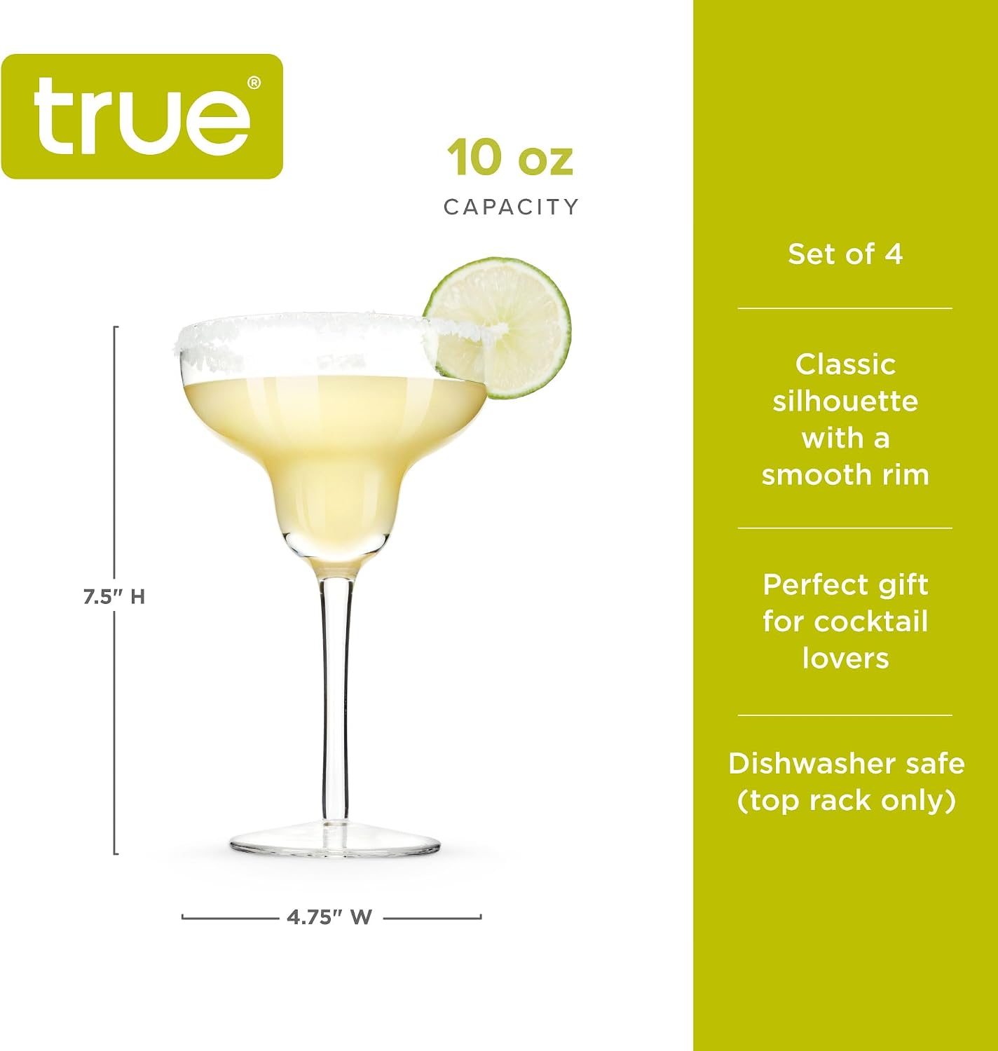 True Coupe Glass, Martini Glasses for Cocktail Party, Perfect for Espresso Martini, Manhattan, Champagne, Elegant 7 oz Glassware for Home Bars