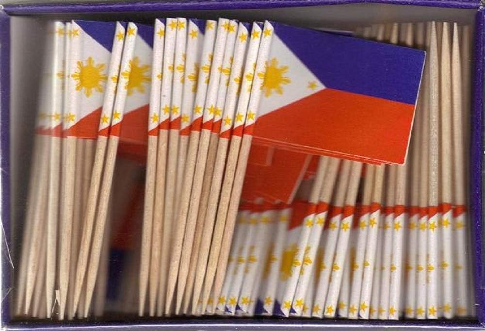 One Box of 100 Nicaragua Toothpick Flags, 100 Small Mini International Flag Cupcake Toothpicks or Cocktail Picks