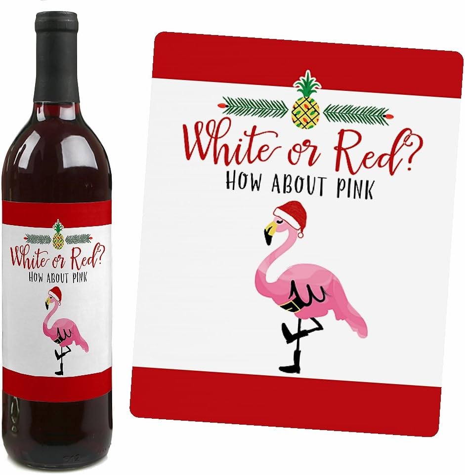 Big Dot of Happiness Ugly Sweater - Holiday and Christmas Wine Bottle Label Stickers - Set of 4