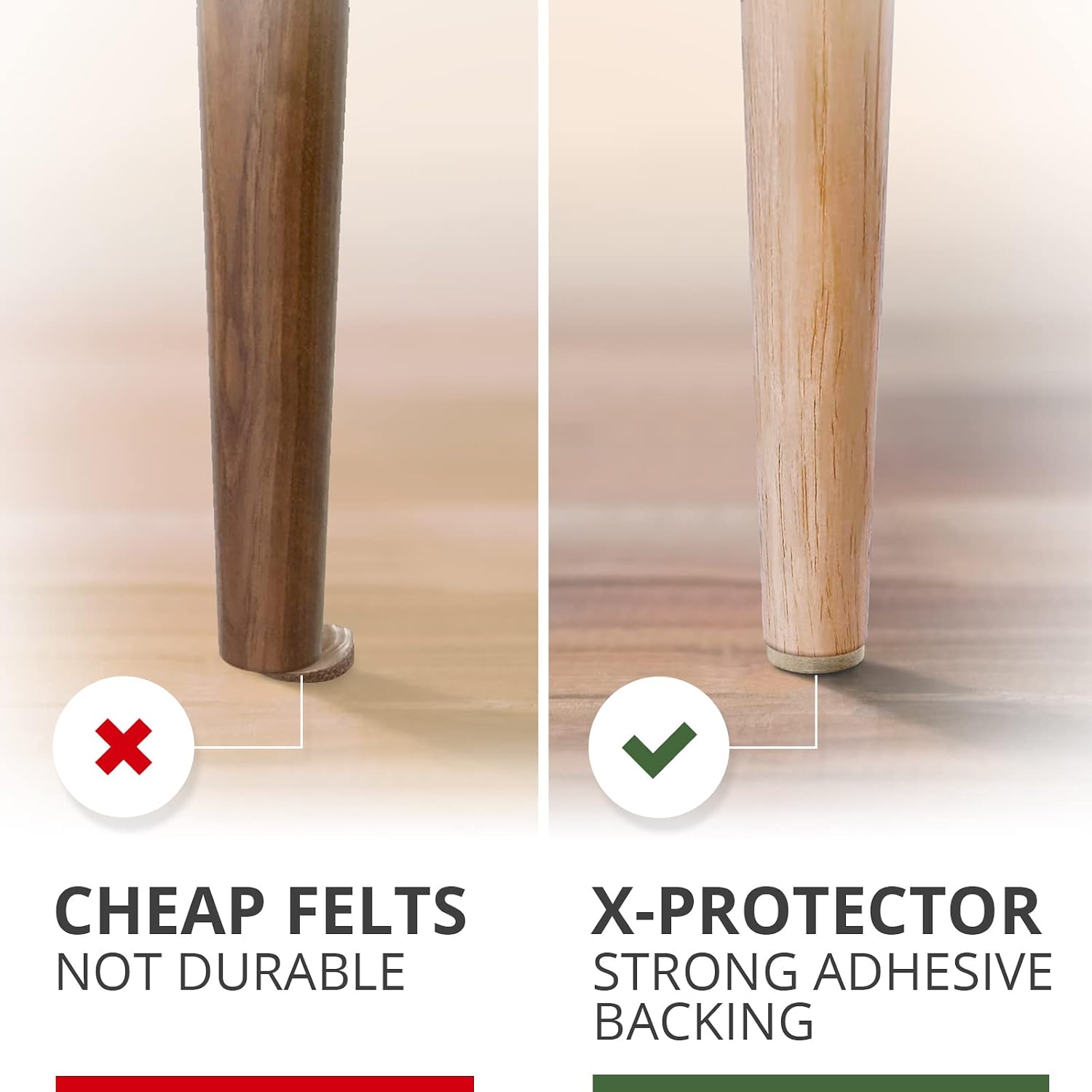 Felt Furniture Pads X-PROTECTOR 133 PCS Premium Furniture Pads - Felt Pads | Furniture Feet Wood Floor Protectors - Protect Your Hardwood & Laminate Flooring! Brown and Beige
