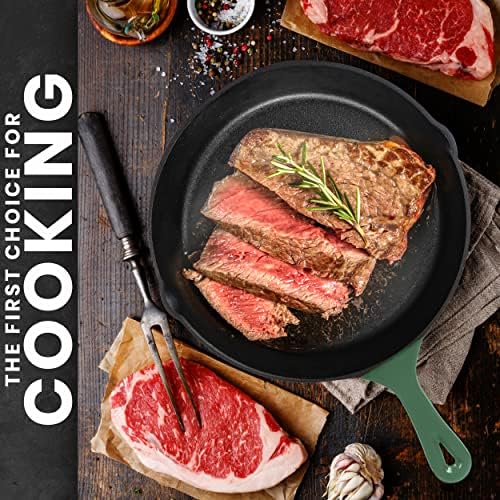 Utopia Kitchen Cast Iron Skillet Set 3 Piece 6 8 10 Inch PFAS-Free Black | Chef Pan, Even Heat Distribution, Stovetop, Campfire and Grill Safe, Large Skillet Set, Indoor Outdoor Use