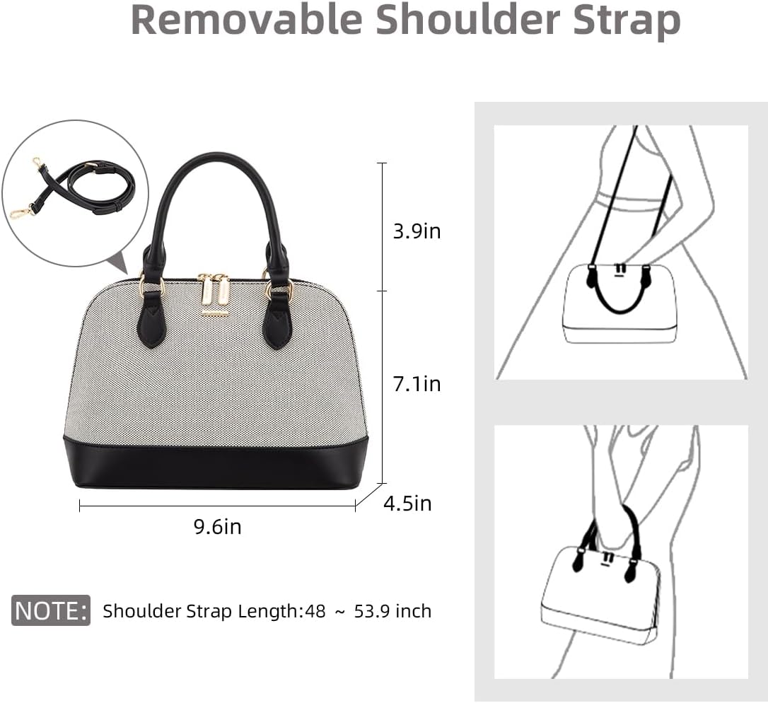 LOVEVOOK Purse for Women, Crossbody Dome Satchel Handbag with Double Zip