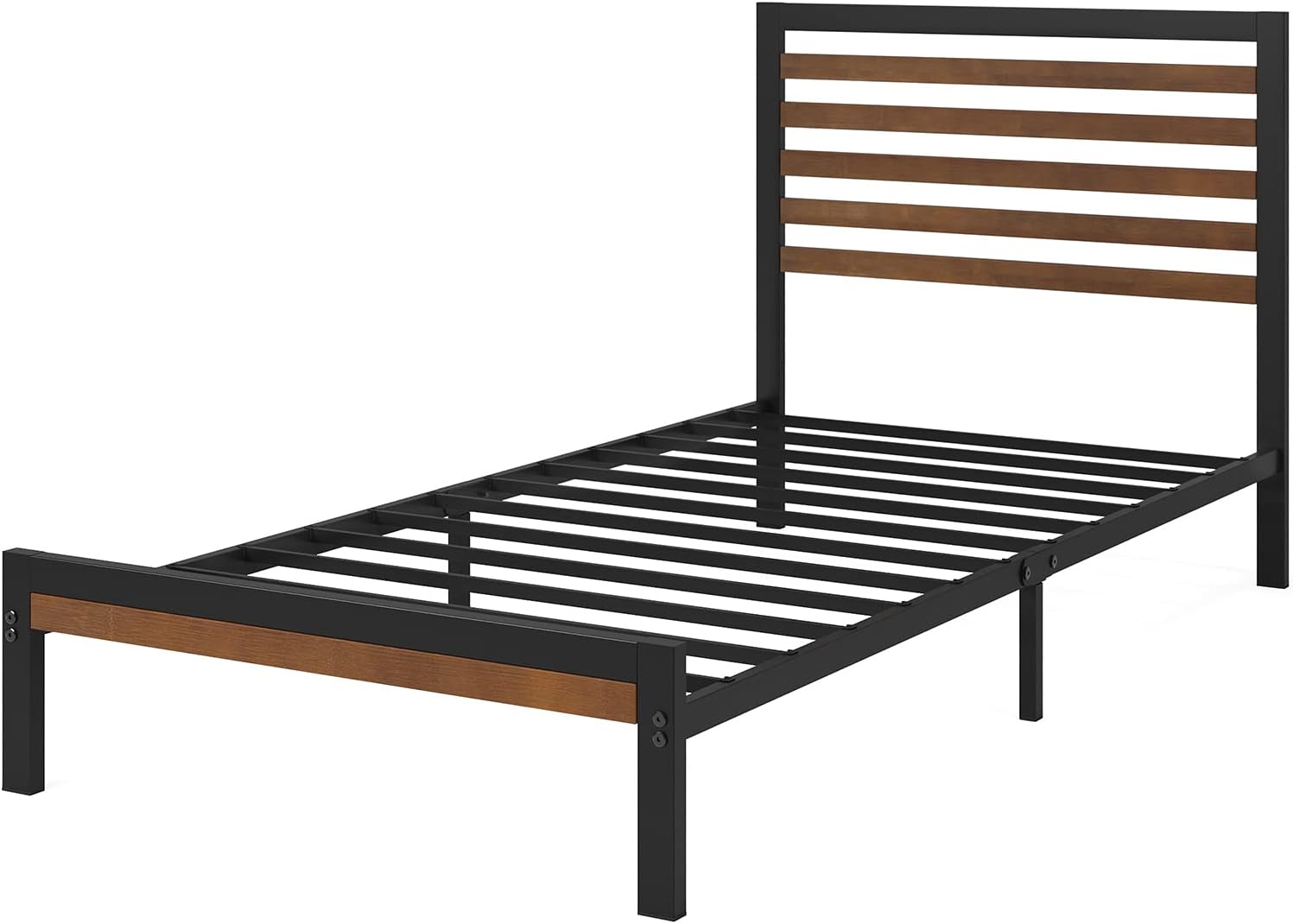 Zinus Kai Platform Bed Frame, RGB LED Lights, No Box Spring Needed, Full | Two-Tier Headboard for Space-Saving Storage, Built-in USB Charging Station, Soft Ambient Night Light