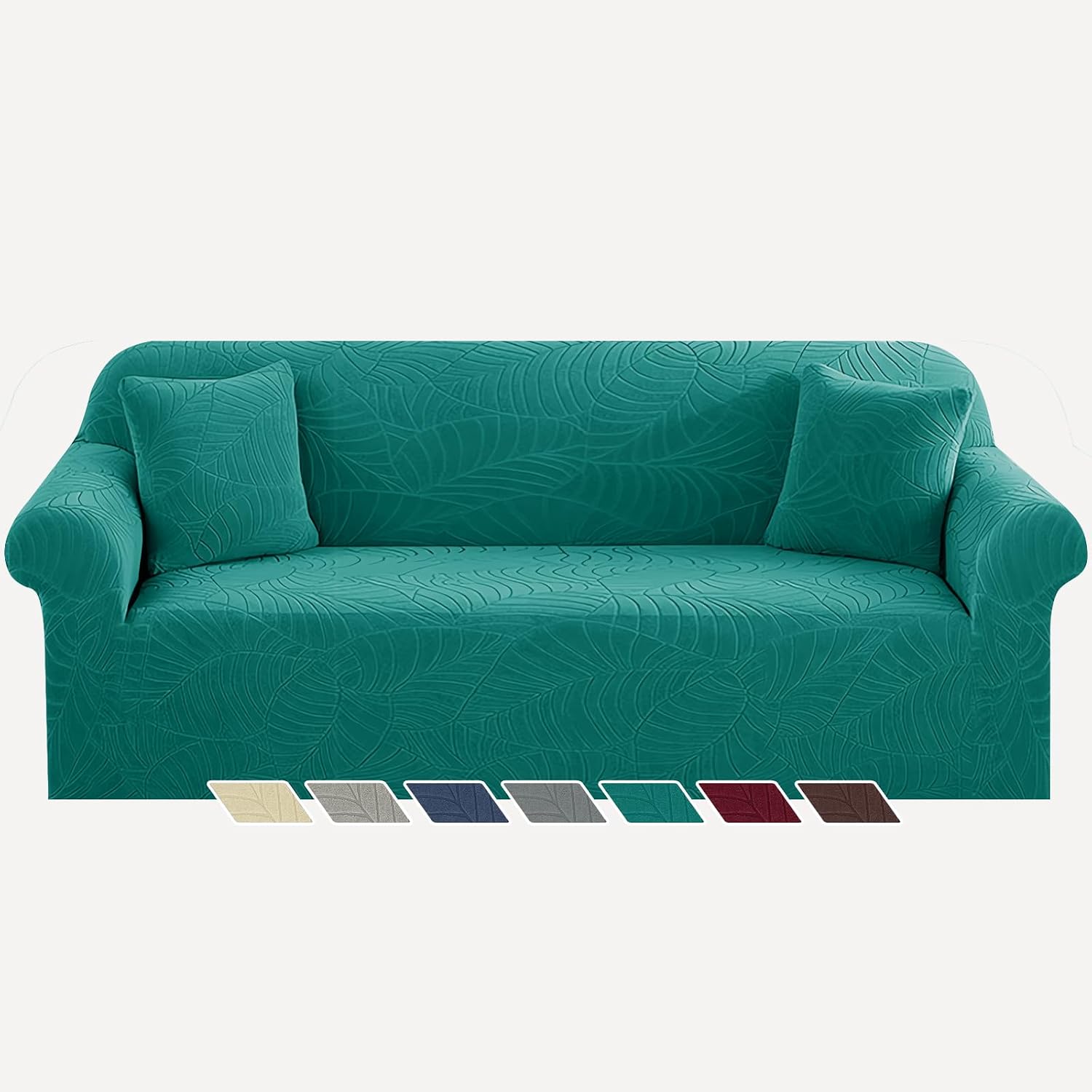 YEMYHOM Couch Cover Latest Jacquard Design High Stretch Sofa Covers for 2 Cushion Couch
