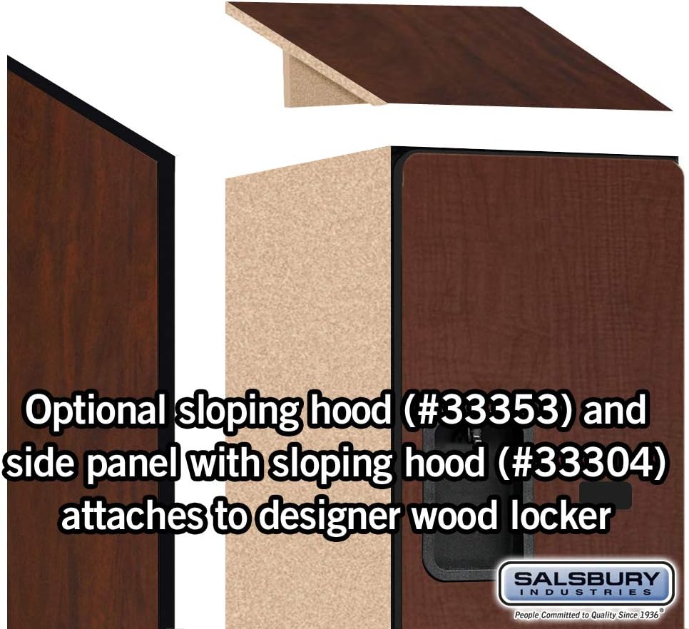 Salsbury Industries 2-Tier S-Style Designer Wood Locker with One Wide Storage Unit, 6-Feet High by 18-Inch Deep, Mahogany