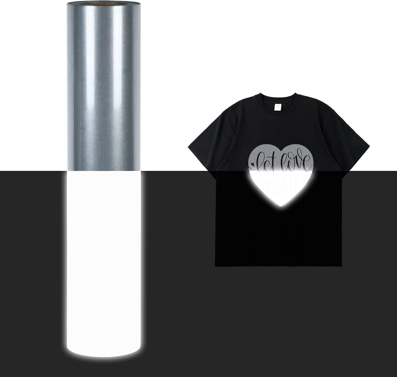 RENLITONG Heat Transfer Vinyl,12 Inch by 10ft White Iron on Vinyl