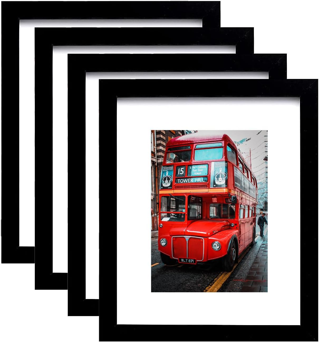 pojah 12x12 Black Picture Frame Set of 4,Wall Frames,HD Plexiglass