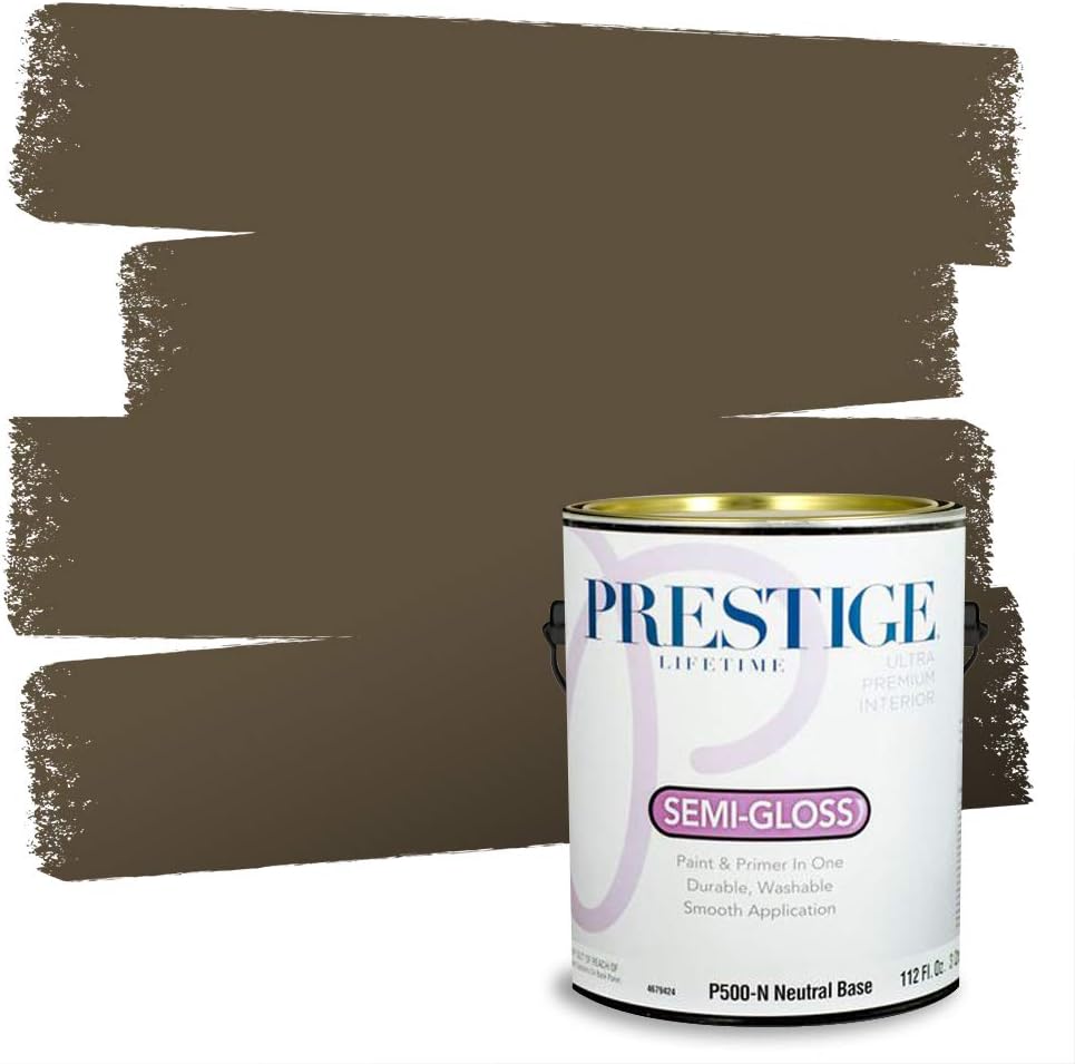 PRESTIGE Paints Exterior Paint and Primer In One, 1-Gallon, Satin, Comparable Match of Sherwin Williams* Ripe Olive*