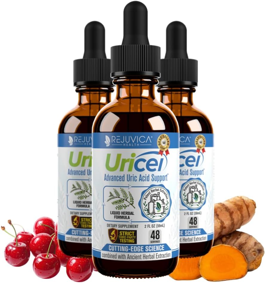 Uricel - Uric Acid Supplement - Tart Cherry & Chanca Piedra & Raw - 2 fl oz