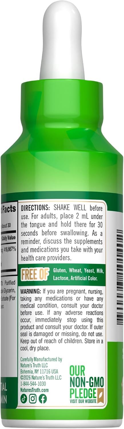 Nature's Truth B12 Sublingual Liquid Drops | 10,000 mcg | 2 oz