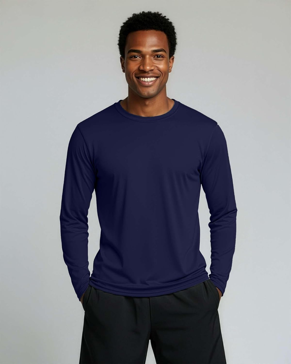 4 Pack Men's Dry Fit Long Sleeve Workout Shirts Gym Athletic Tee Fishing