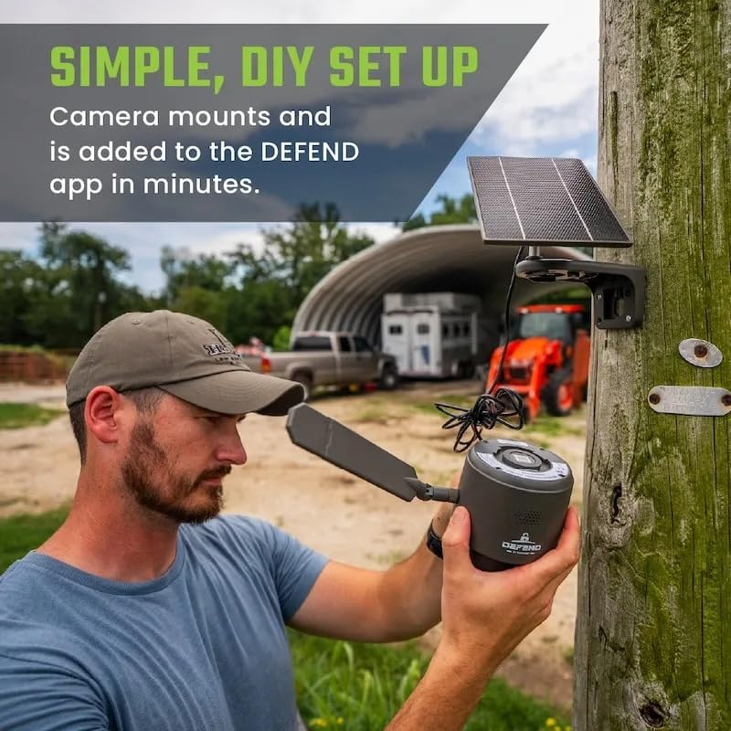 TACTACAM Defend 360 Cellular Security Camera, 4K Photos, 1080p Video, Solar Panel with Rechargeable Battery, 360° Pan/Tilt/Zoom, Weather-Resistant, Includes Case, Mount, Signs, & Cloth (2PK)