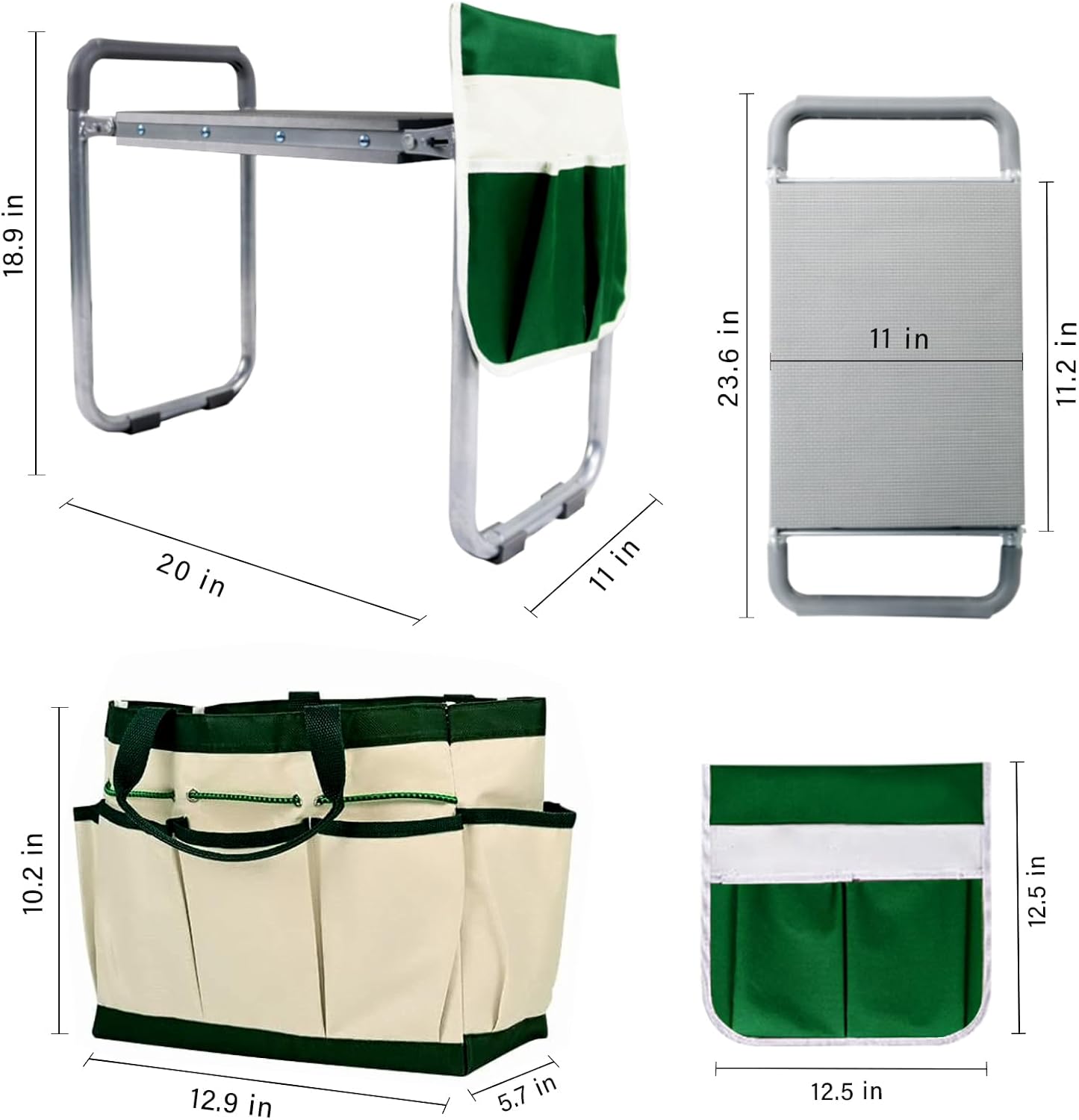 BESTHLS Garden Kneeler and Seat - Heavy Duty Folding Stool with Thick Pad, Tool Pouch, 330 lbs Capacity - Knee & Back Support, Perfect for Seniors, Women, Men