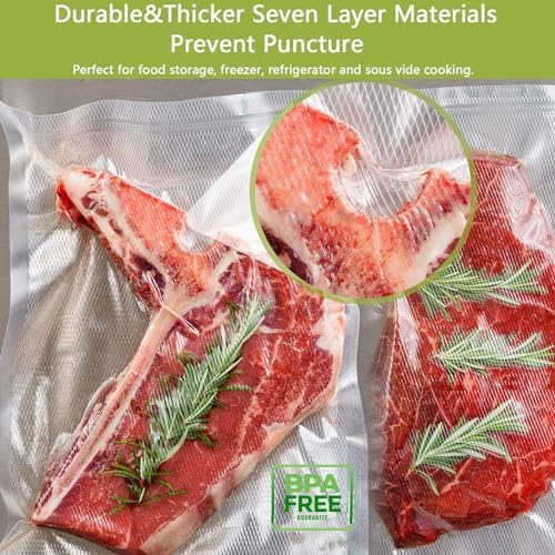 POTANE 6 Pack 11"x20'(3Rolls) and 8"x20' (3Rolls)Thickened Vacuum Sealer Bags, Smell-Proof, Puncture Prevention, Heavy duty for POTANE, Food Saver