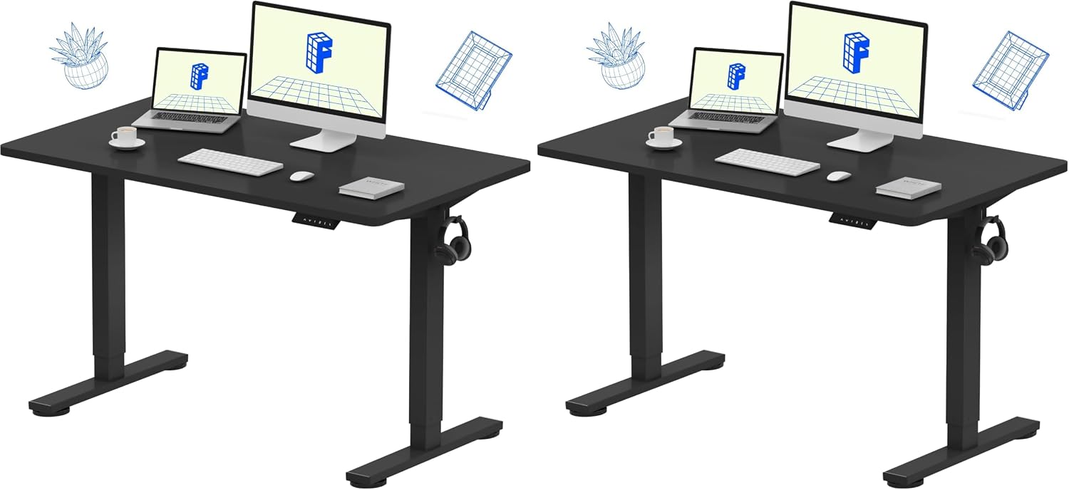 FLEXISPOT EN1 One-Piece Standing Desk, Electric Adjustable with 4 Memory Presets, 176 LBS Capacity, Stable & Quiet