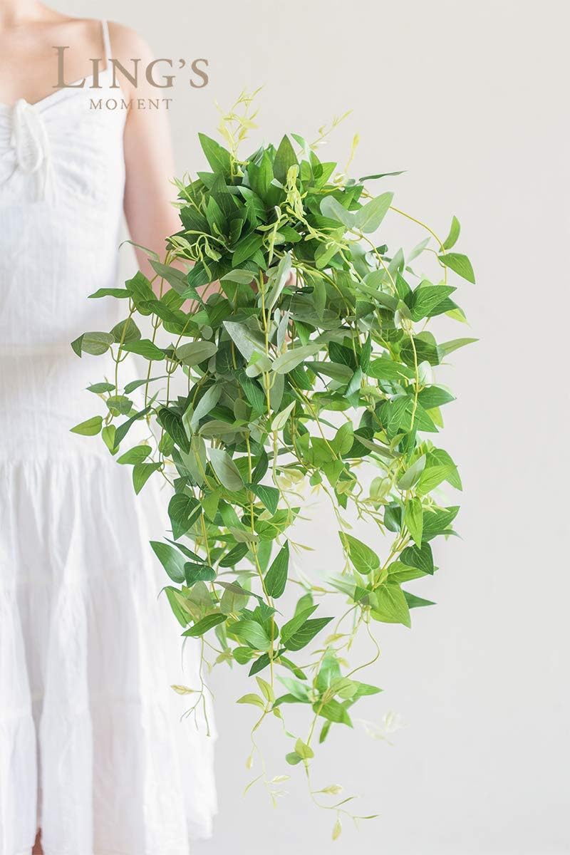 Ling's moment Artificial Clematis Cascading Greenery Garlands Vines