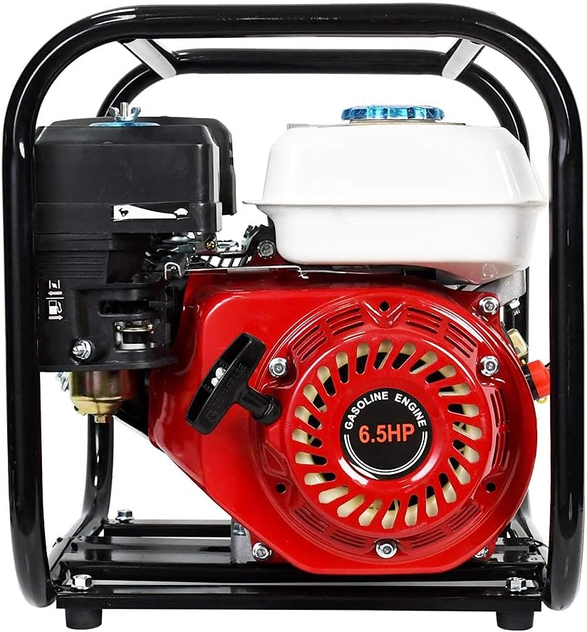 DC HOUSE 6.5 HP 4-Stroke, Gas-Powered Water Transfer Pump, 2 Inch 212CC 158GPM Heavy Duty Semi-Trash Clean Water Pump