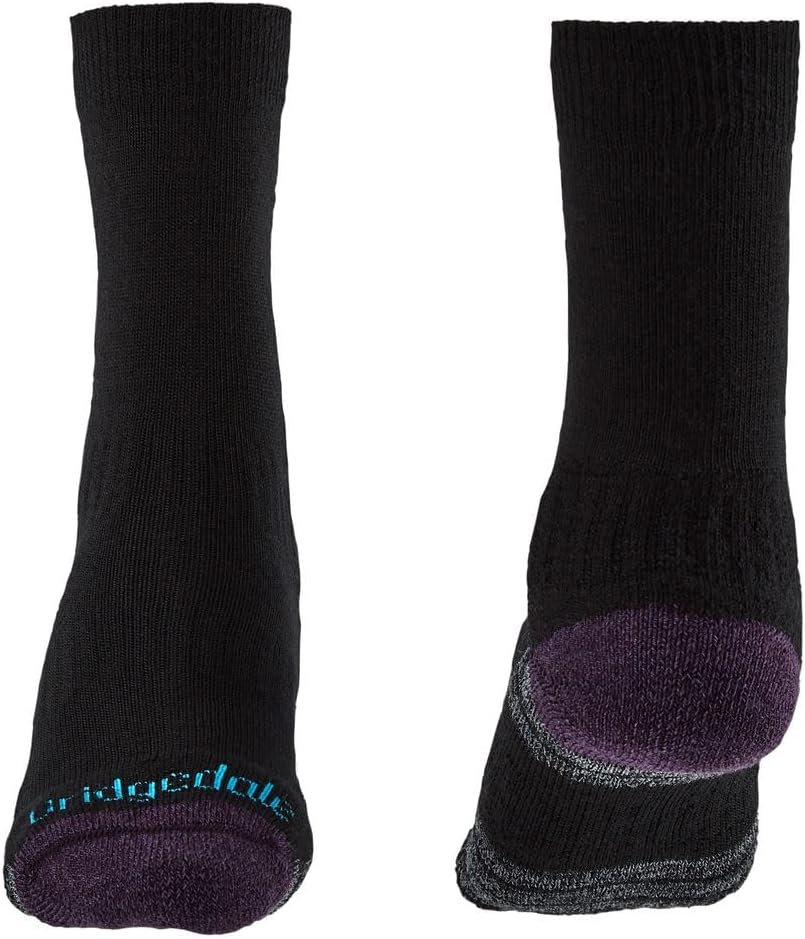 Bridgedale Hike Lightweight Trail Merino Endurance Boot Womens Walking Socks Large Black Purple