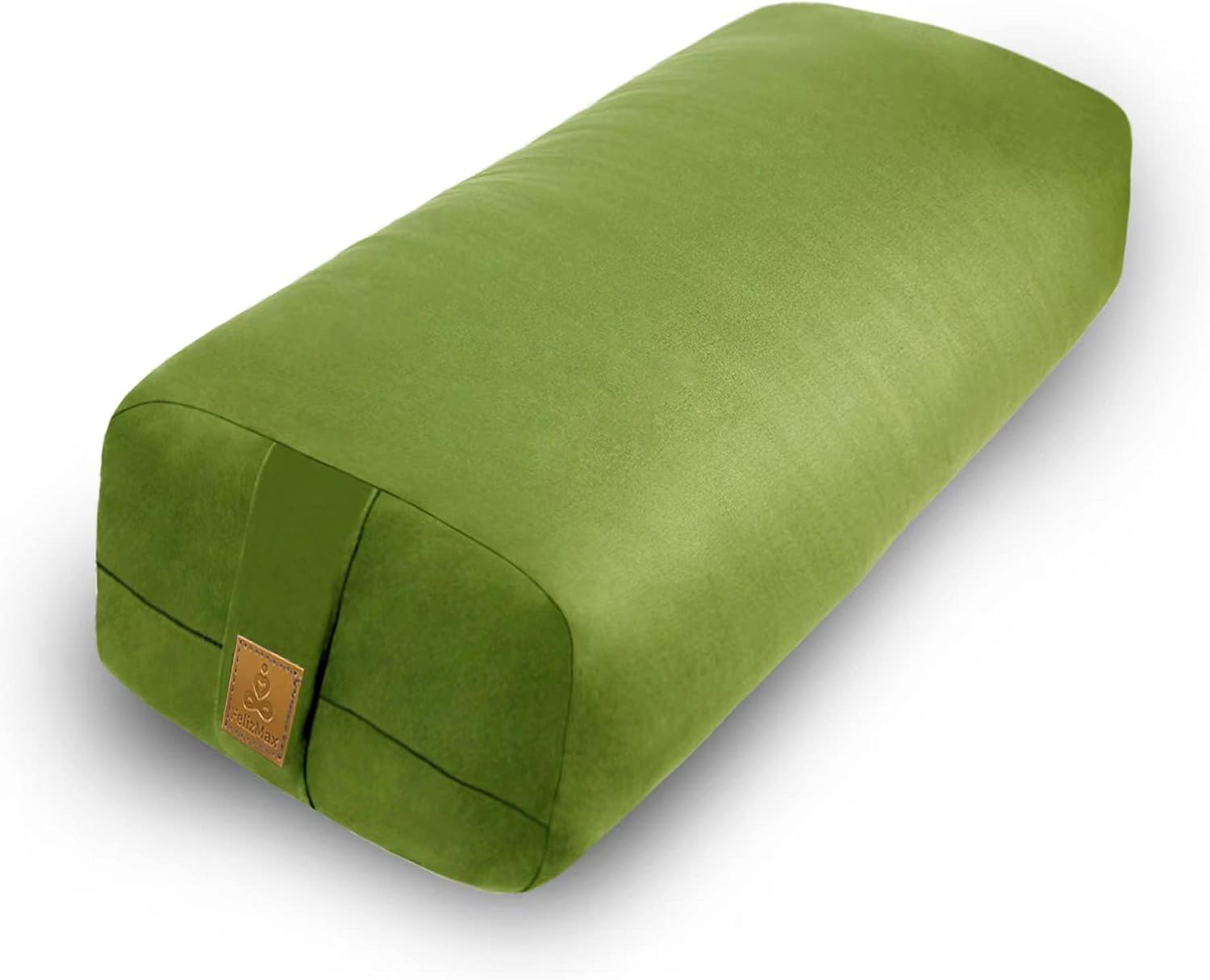 Yoga Bolster Pillow 26x10.5x5.5in Rectangular Meditation Cushion for Massage and Back Support, Breathable Cotton Fill, Zippered Organic Cotton Cover