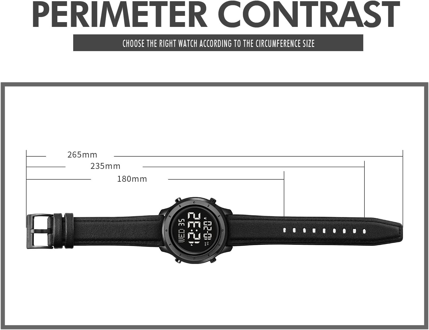 Gosasa Men Sport Watch Countdown Stopwatch Watch Mens Wrist Watch Waterproof LED Electronic Digital Male Watch 12/24 Hour Multifunctional Watch