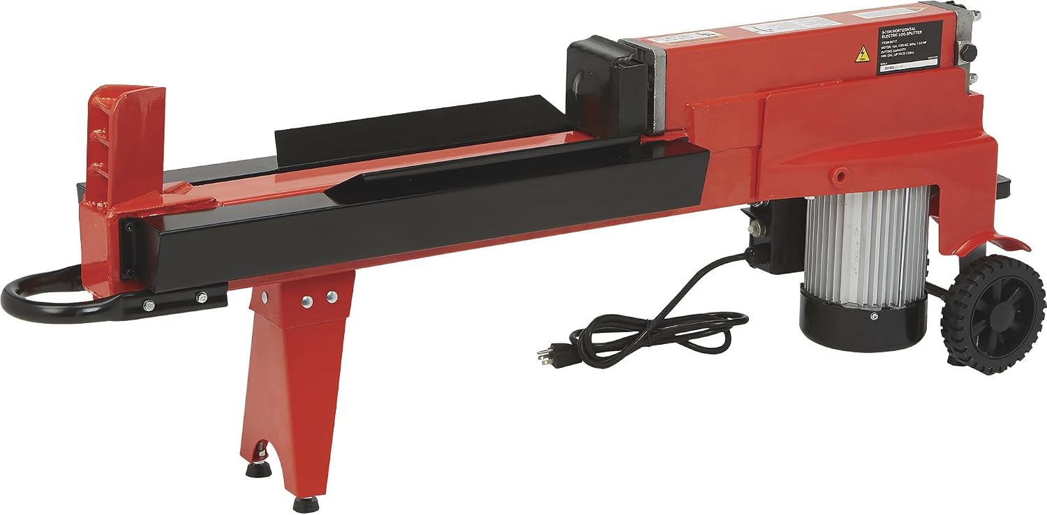 Ironton Horizontal Electric Log Splitter, 5-Ton, 15 Amp, 120V Motor