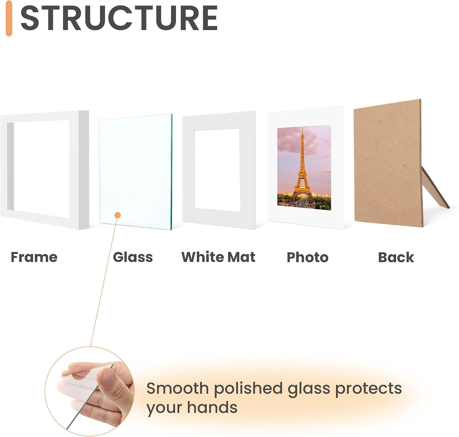 upsimples 12x12 Picture Frame, Gallery Glass Poster Frames Set of 3, Black