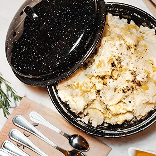 Granite Ware 13" Oval Roaster with Lid – Enameled Steel, Oven Safe to 932°F – Ideal for Roasting, Baking & Sourdough Bread – Self-Basting Cover, Dishwasher Safe, 7 lb Capacity | Oval Roaster Capacity, Roasts Up To 7 Lb Poultry Or Meat, Covered Cooking fo…