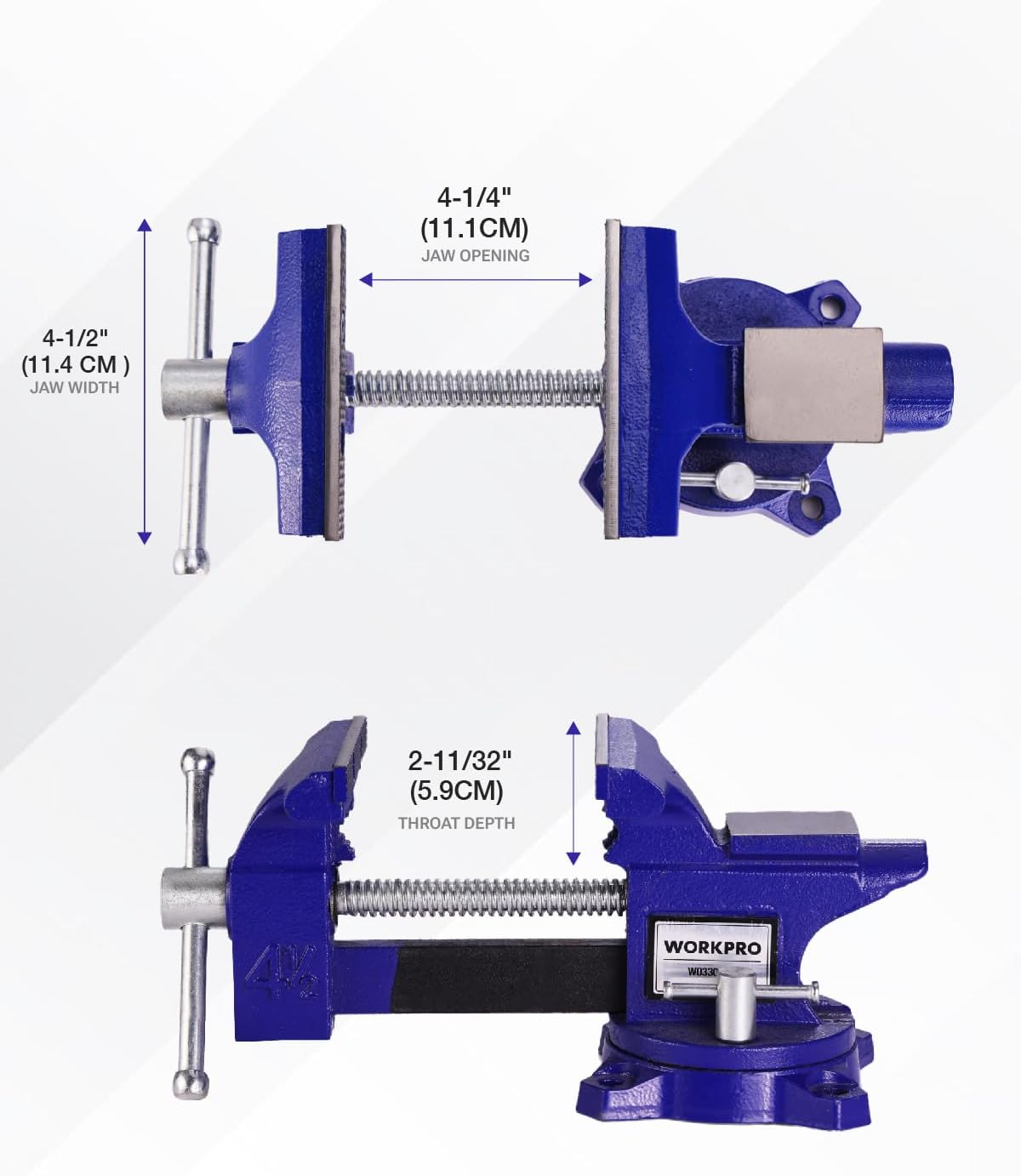 WORKPRO Bench Vise, 4-1/2" Vice for Workbench