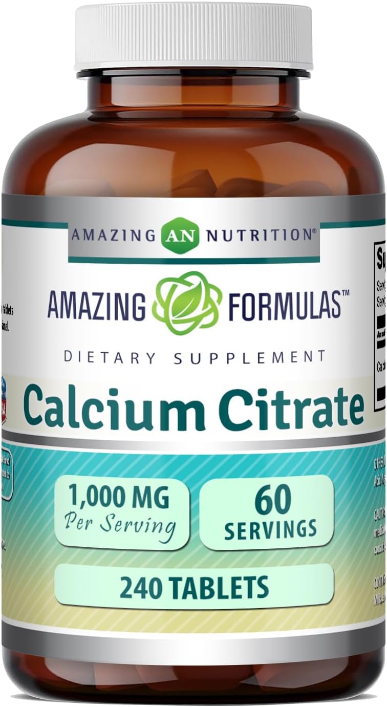 Amazing Formulas Calcium Citrate 1000 Mg | Tablets Supplement | Non-GMO | Gluten-Free | Made in USA (1 Pack | 240 Count)