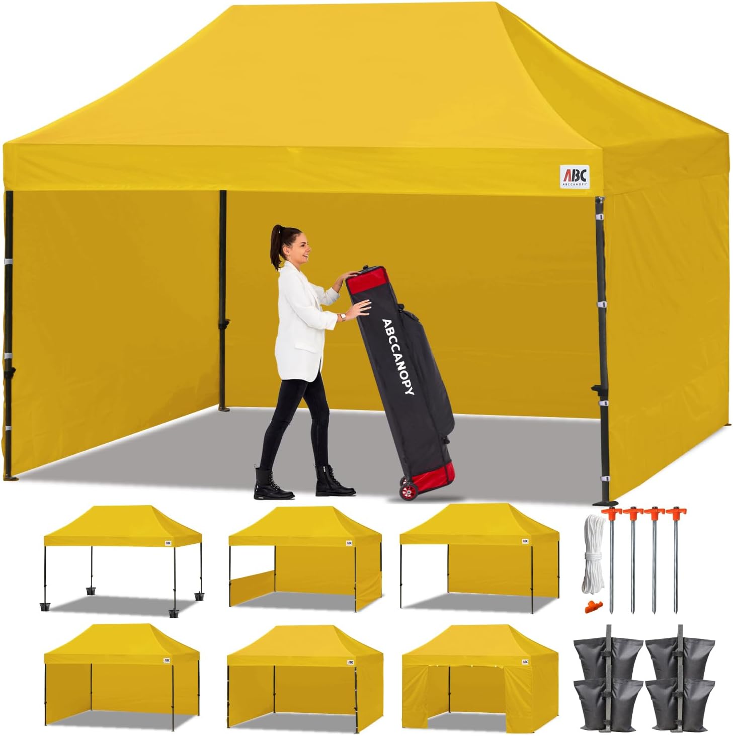 ABCCANOPY Heavy Duty Easy Pop up Canopy Tent with Sidewalls 10x20, Turquoise