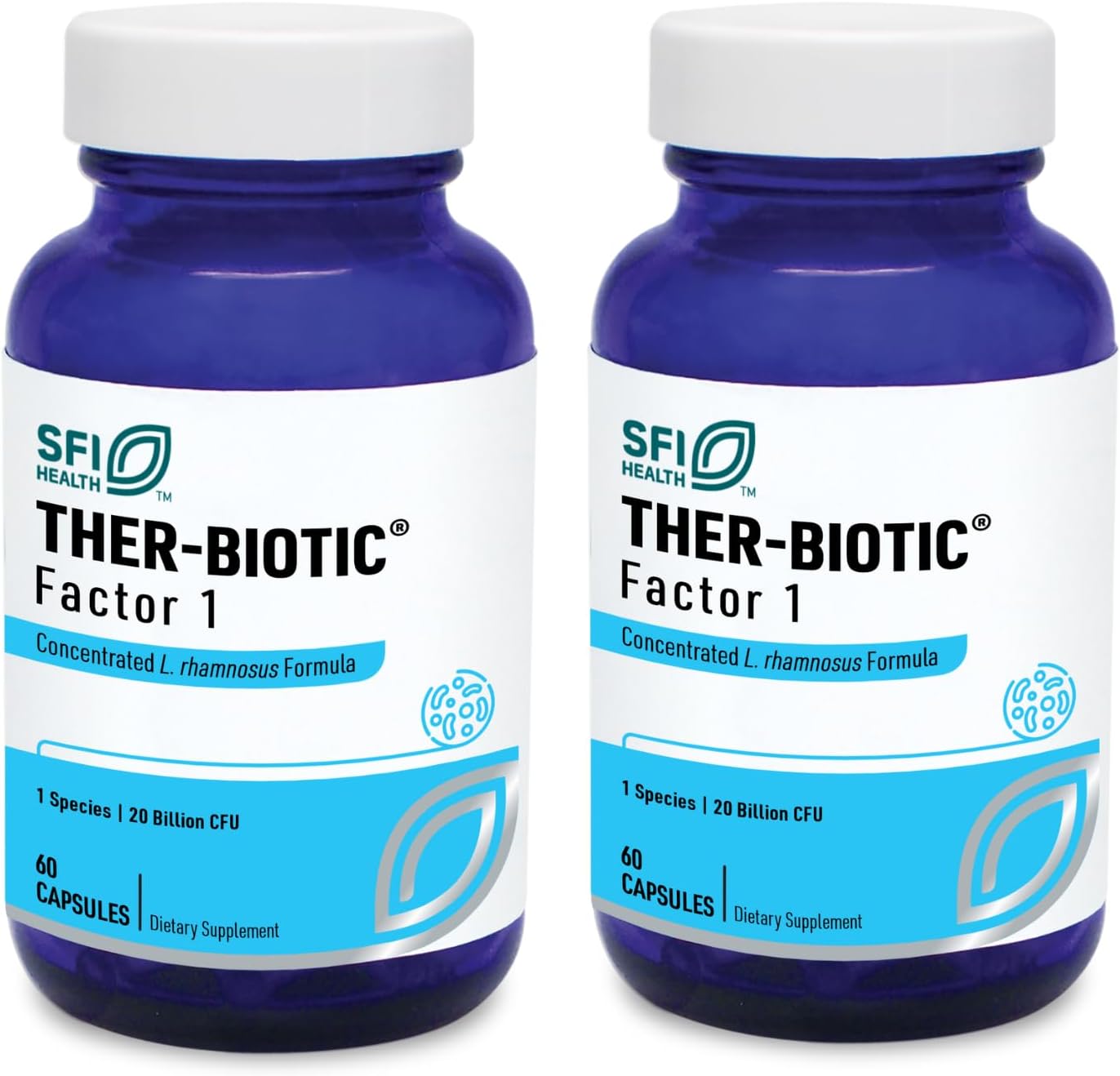 Klaire Labs SFI Health Ther-Biotic Factor 1 Probiotic, 60 Capsules | Gut + Immune Support, Lactobacillus Rhamnosus Single Species Probiotic, 20 Billion CFU, L Rhamnosus Probiotics