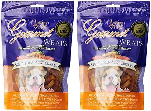 Loving Pets Gourmet Sweet Potato & Chicken Wraps Dog Treats with Glucosamine and Chondroitin, 2 Count