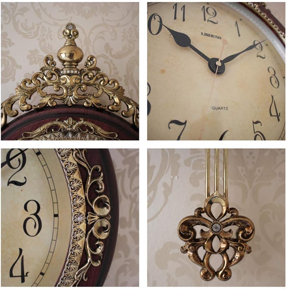 SHISEDECO 29.5" Large Vintage Antique Grandfather Pendulum Wall Clock, Blue