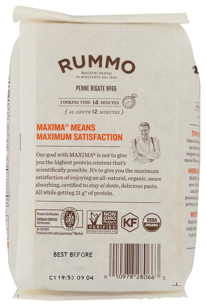Rummo, Pasta Penne Rigate Protein Organic, 14.1 Ounce