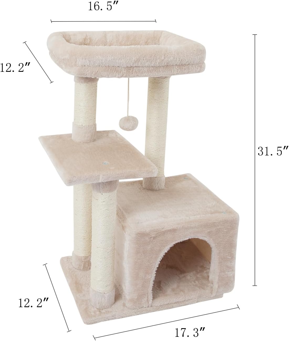 Cute Cat Tree Kitten Cat Tower Condo Cat Furniture Sisal Scratching Posts G