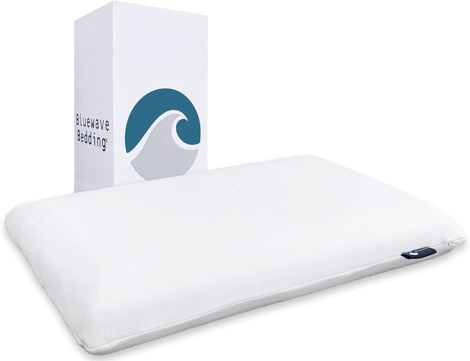 Bluewave Bedding Hyper Slim Gel Memory Foam Pillow for Stomach and Back Sleepers - Thin